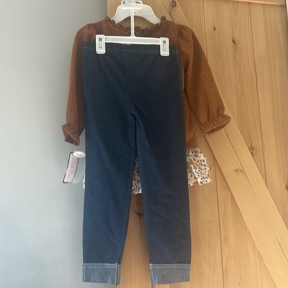 Little Lass NWT two-piece set top and jeggings girls size 6 - Picture 5 of 6